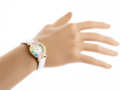 ZEGAREK DZIECIĘCY PERFECT LP152-5 - KOMUNIJNY - biały (zp811b) na Arena.pl