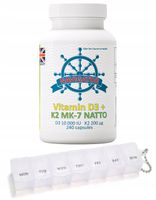Navigator Witamina D3 10000 IU K2 MK-7 Natto 200 mcg 240 kapsułek + GRATIS