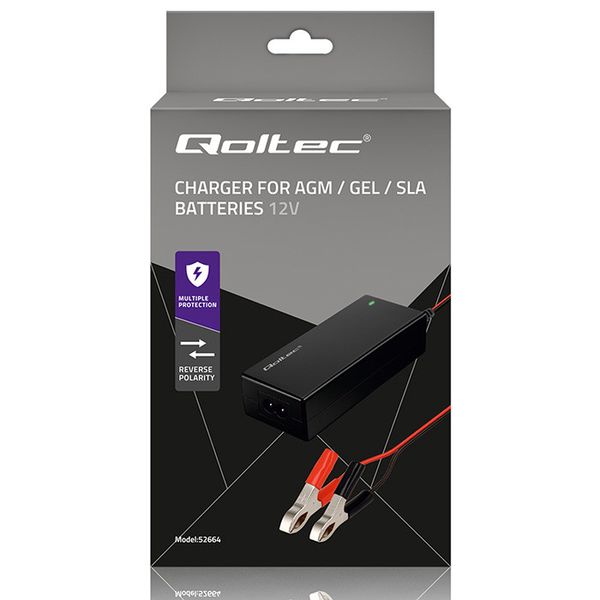 Qoltec Prostownik 12V 4A do AGM/GEL/STD zdjęcie 8
