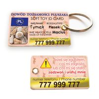 Dokument Tożsamości Pluszaka - Adresówka , zawieszka na maskotkę