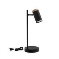 Lagos lampa stołowa czarny 1x15W GU10 klosz czarny+drewniany