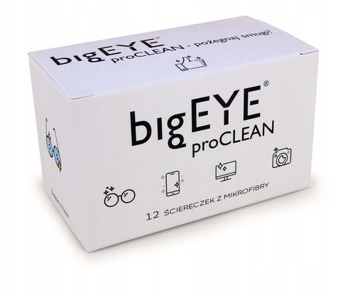 bigEYE proCLEAN ŚCIERECZKI DO OKULARÓW EKRANÓW Z MIKROFIBRY 12 SZTUK na Arena.pl