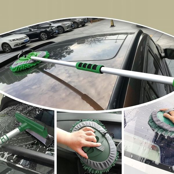 TELESKOPOWA SZCZOTKA MOP DO MYCIA SAMOCHODU 2W1+ ŚCIĄGACZKA DO MYCIA SZYB zdjęcie 2