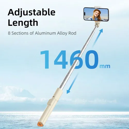 selfie stick tech-protect l09s z tripodem - beżowy na Arena.pl