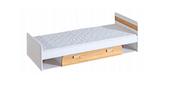 Nowoczesne Łóżko 80x195 cm Białe + Dąb Nash LONER DL 3 kolory