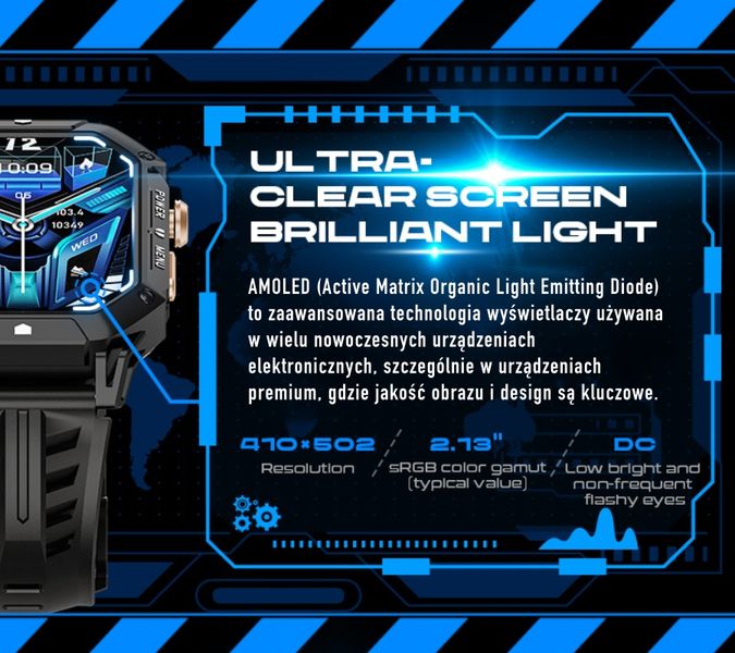 smartwatch męski rubicon rncf24-1 black zdjęcie 5