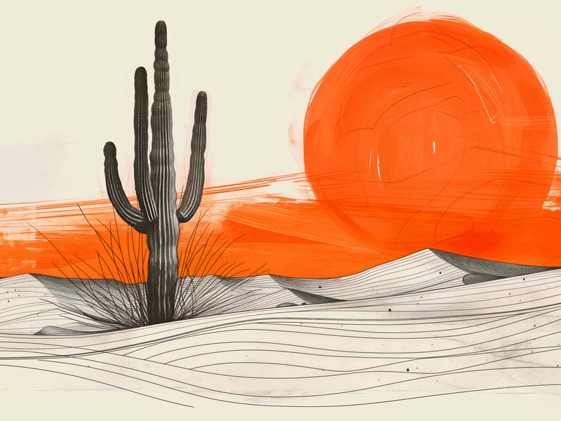 Plakat 40x30cm Kaktus Saguaro zdjęcie 1