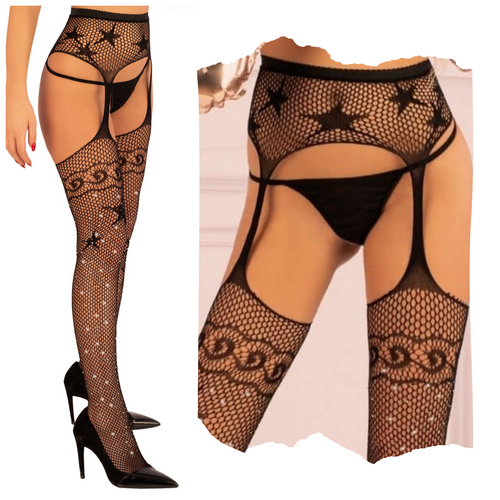 GARTER STOCKING POŃCZOCHY Z PASEM OTWARTE RAJSTOPY na Arena.pl