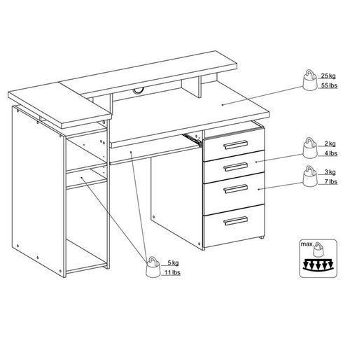 FUNCTION biurko białe z nadstawką na Arena.pl