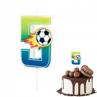ŚWIECZKA URODZINOWA PIŁKARKS FOOTBALL CYFERKA 5 CYFRA NA IMPREZĘ