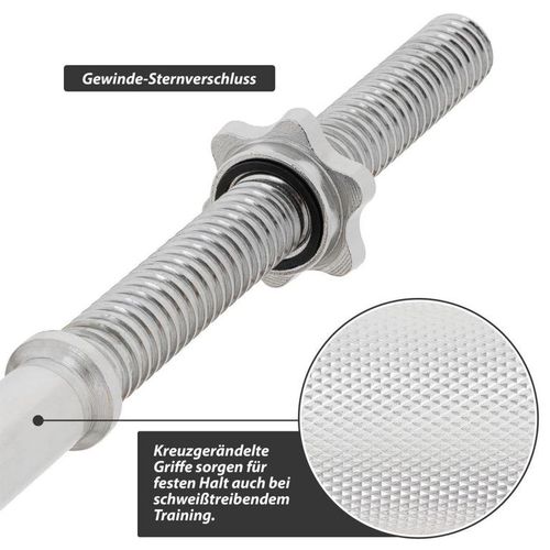 MAXXIVA Zakrzywiony dwuręczny gryf EZ, 130 cm, srebrny na Arena.pl