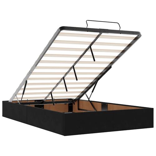 Łóżko otomana z materacem i LED, czarny, 120x190cm, aksamit na Arena.pl