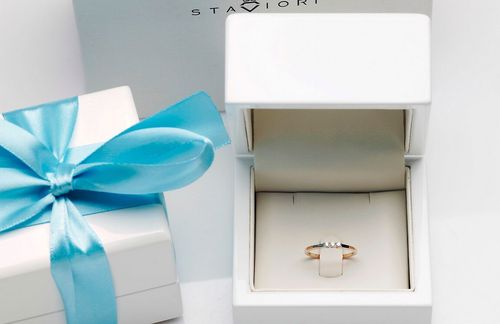 Złoty pierścionek PRD5430 - Diament na Arena.pl