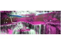 100X40CM ZEGAR FIOLETOWA KASKADA OBRAZ