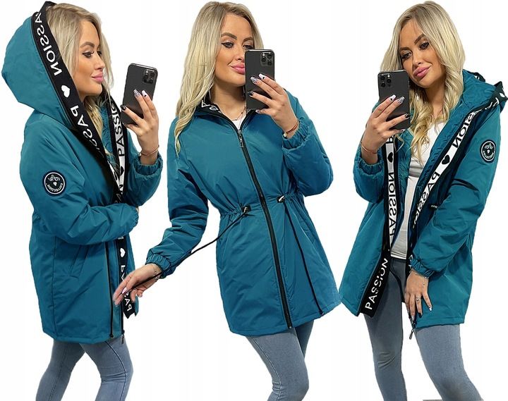 ASYMETRYCZNA PARKA kurtka Z KAPTUREM 4 KOLORY XS zdjęcie 1