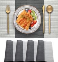 Stylowe podkładki na stół 4 szt odporne na ciepło PVC Szare 30x45 cm