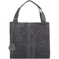 VERA PELLE torebka damska zamszowa shopper klasyczna kroko V510 c.szara