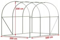 Konstrukcja tunelu 2x3 6 m² 300 x 200 cm zielony tunel woliera
