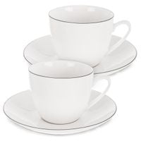 2x Filiżanka Porcelanowa do Picia Kawy Herbaty Biała Porcelanowa 200 ml