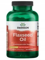 Swanson Olej z Siemienia Lnianego Flaxseed Oil 100 kapsułek Oryginalny