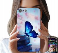 ETUI DO IPHONE 5 / 5S / 5C - NIEBIESKI MOTYLEK, MOTYL, DAMSKIE WZORY