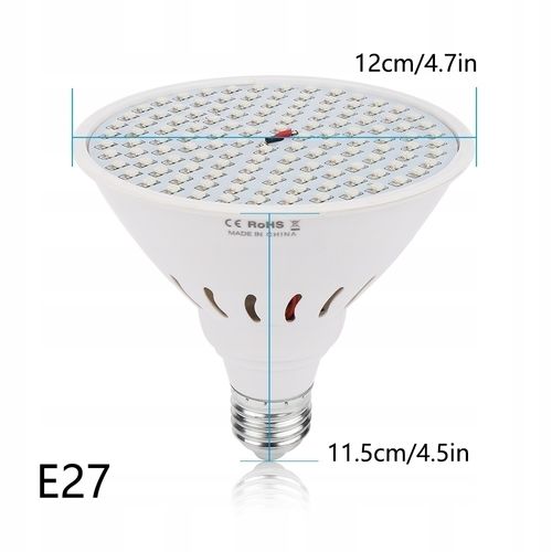 DUŻA ŻARÓWKA LED E27 GROW 126 led 15W DO ROŚLIN na Arena.pl