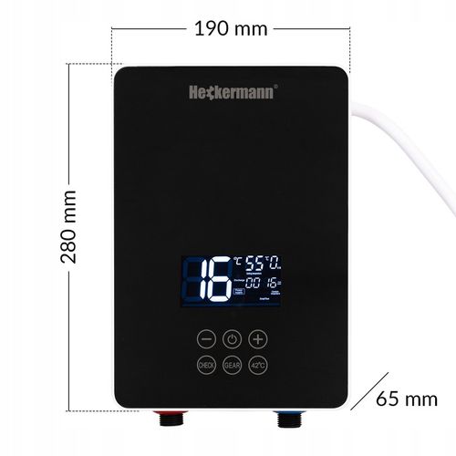 PODGRZEWACZ WODY PRZEPŁYWOWY CZARNY ELEKTRYCZNY 6000W + AKCESORIA SŁUCHAWKA na Arena.pl