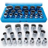 ZESTAW KLUCZY SPLINE NASADKI 1/2" CALA 12 kątne 12 kąt nasadka 8-32mm