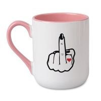 KUBEK "FUCK YOU" Wzór - Elegant Coffee Różowy 330 ml