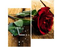 60X60CM ZEGAR RÓŻA UKOCHANEJ OBRAZ DRUK DREWNO ŚCIAN KWADRAT