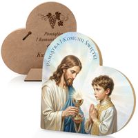 Obrazek z Grawerem Pamiątka Komunii dla Chłopca Prezent od Ojca Chrzestnego