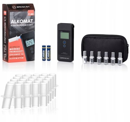 Alkomat BACSCAN F60 PRO + pokrowiec + ustniki 25 + prezent na Arena.pl