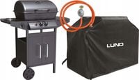 LUND GRILL OGRODOWY GAZOWY 2+1 RUSZT STALOWY 8KW Z POKROWCEM + REDUKTOR