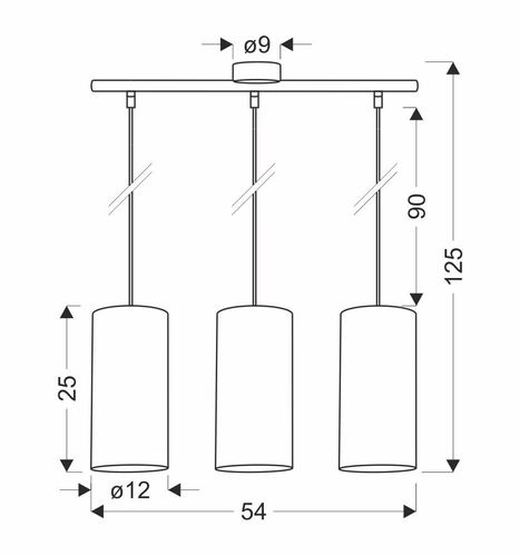 Ballo lampa wisząca czarny 3x60 E27 abażur orzechowy na Arena.pl