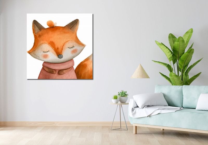 Obraz 100x100cm Czarujący Lisek zdjęcie 2