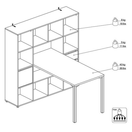 FUNCTION biurko z regałem wysoki połysk na Arena.pl