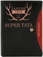 Portfel męski skórzany GRAWEROWANY prezent PREZENT DLA TATY Z IMIENIEM