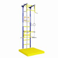 Drabinka gimnastyczna KOMETA 2 MAX niebieska | materac, kosz, huśtawka