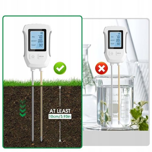 Miernik pH gleby 3w1 tester wilgotności ziemi i podłoża dokładny na Arena.pl