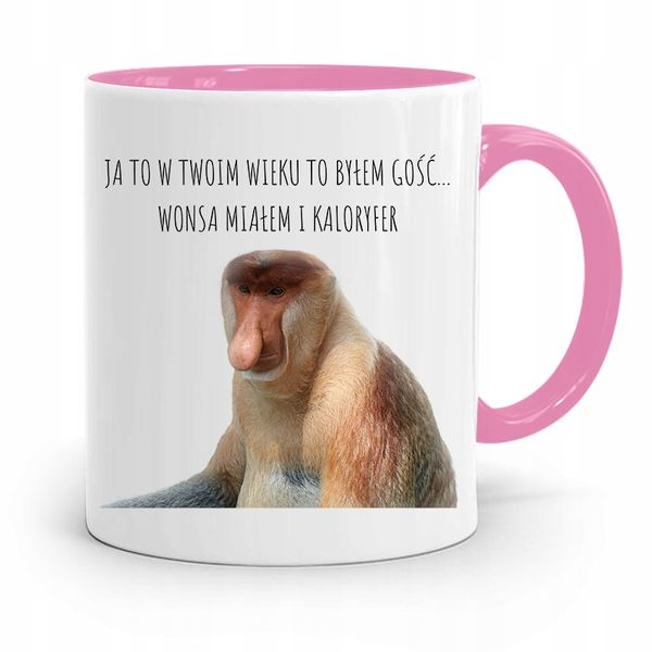 Kubek Różowy Nosacz Janusz Ja To W Twoim Wieku Z Nadrukiem Ze Zdjęciem zdjęcie 1