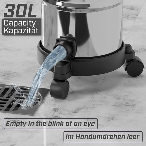 TIMBERTECH Odkurzacz przemysłowy 1300 W, 30 litrów, czerwony na Arena.pl