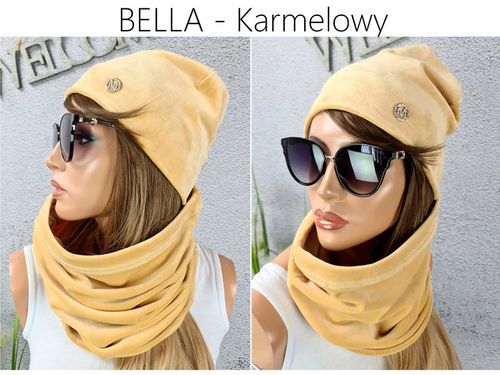 CIEPŁY KOMPLET CZAPKA + KOMIN damski szal - KOLORY na Arena.pl