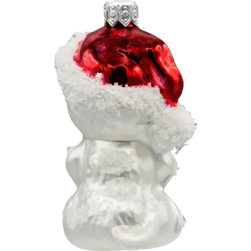 Bombka choinkowa szklana: Kotek w Świątecznej czerwonej czapce z prezentem na Arena.pl