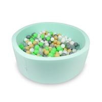 Suchy basen 110x40cm miętowy z piłeczkami 500szt (seledynowe, białe, przezroczyste, perłowe, beżowe, szare)