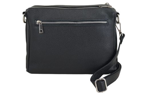 Codzienna torebka ze skóry naturalnej z zamszem - Czarna na Arena.pl