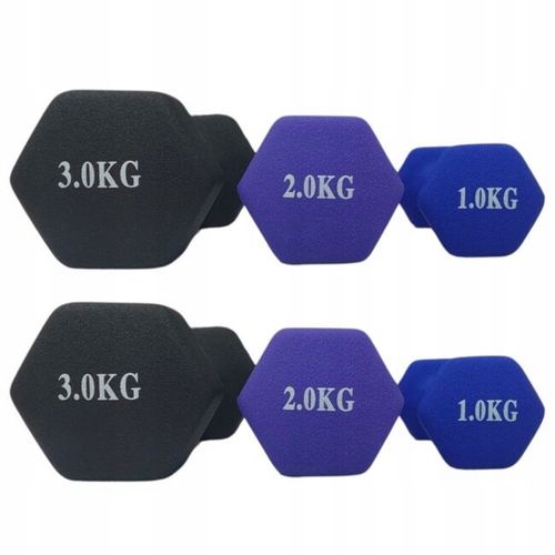 Zestaw hantli do ćwiczeń hantle hantelki ciężarki fitness stojak 1/2/3KG 12 na Arena.pl