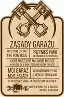 TABLICA ZASADY GARAŻU drewniana GRAWER personalizowany prezent TWÓJ TEKST