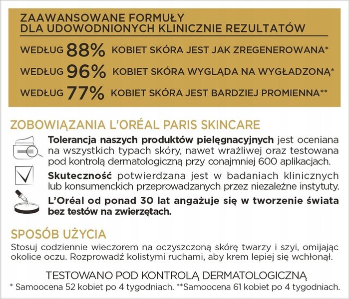 Loreal Ekspert Wieku 70+ Przeciwzmarszczkowy Krem Do Twarzy Na Noc 50ml zdjęcie 4