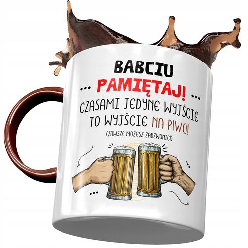 Kubek Bordowy Dla Babci Babuni Na Dzień Babci Z Nadrukiem Ze Zdjęciem na Arena.pl