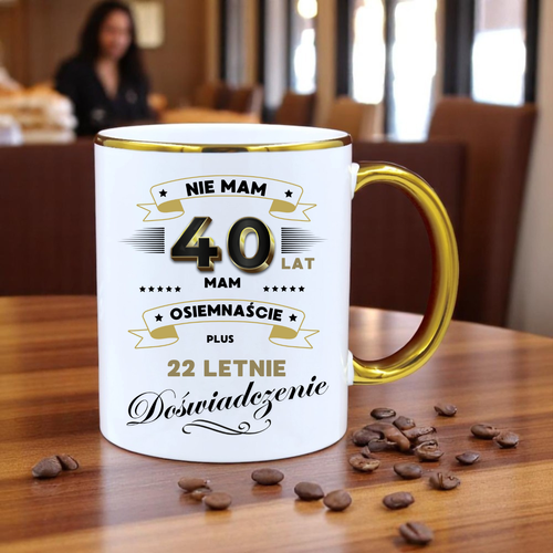 ZESTAW PODUSZKA I PIĘKNY KUBEK ORYGINALNY PREZENT 40 LAT NA URODZINY na Arena.pl